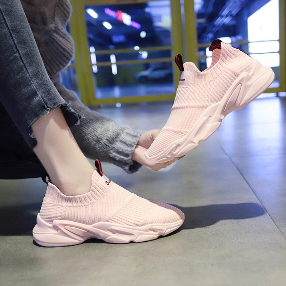 Women's Spring New Student Sports Shoes Height Increase White Casual Shoes